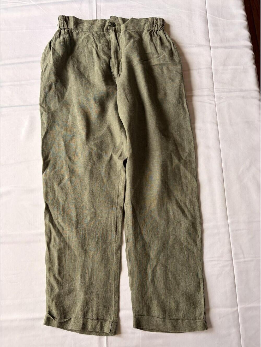 Ripa Ripa Green Linen Pants - Size M - Anacapri - Altered